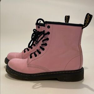 Dr. Martens 1460 Jr Pink Combat & Moto Boots with Black Laces